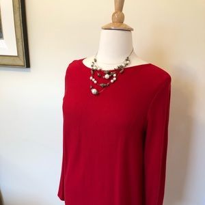 Tunic style soft red sweater